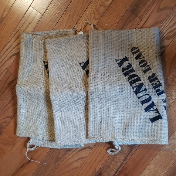 3 BURLAP BAGS COUNTRY DECOR, MEASURES 14X26, LAUNDRY ROOM DECOR - Picture 2 of 2